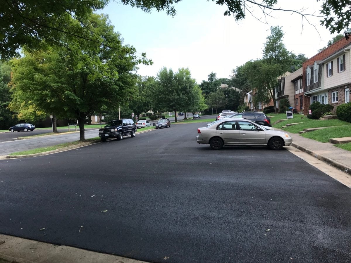 Townhouse city parking lot